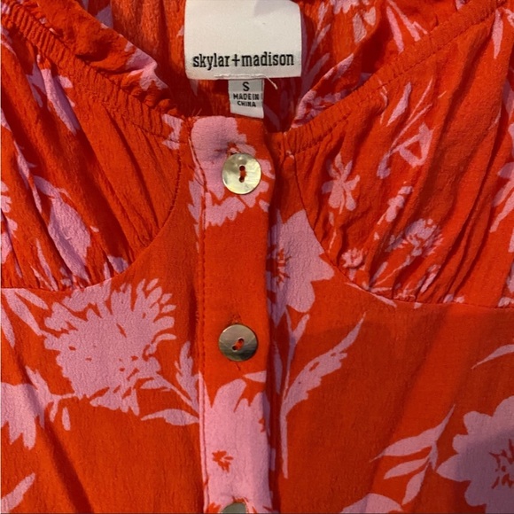 Skylar + Madison Dress Pink and Red Floral - Picture 2 of 2